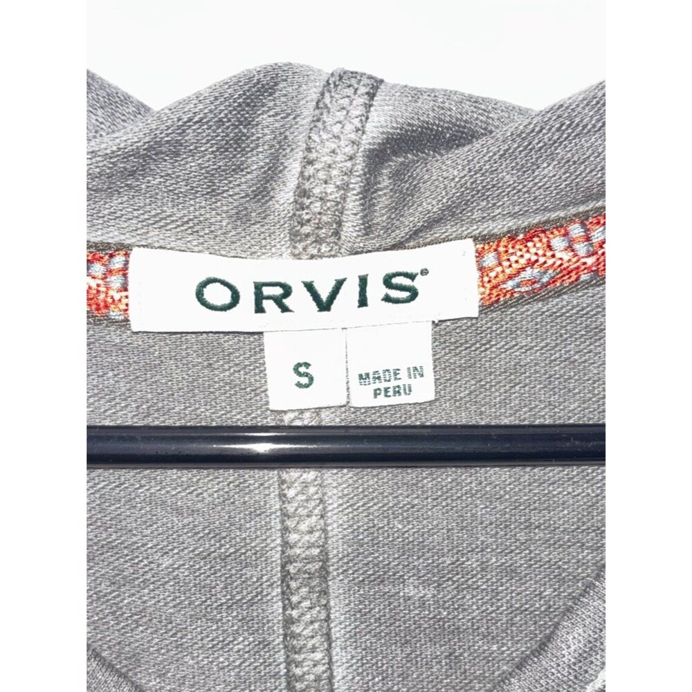 Orvis Gray V-Neck Hooded shirt Pullover Hoodie Small - Picture 8 of 10